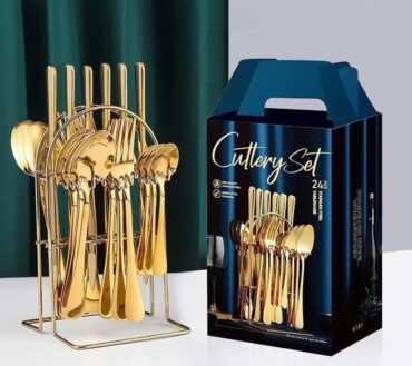 24Pc Gold Cutlery